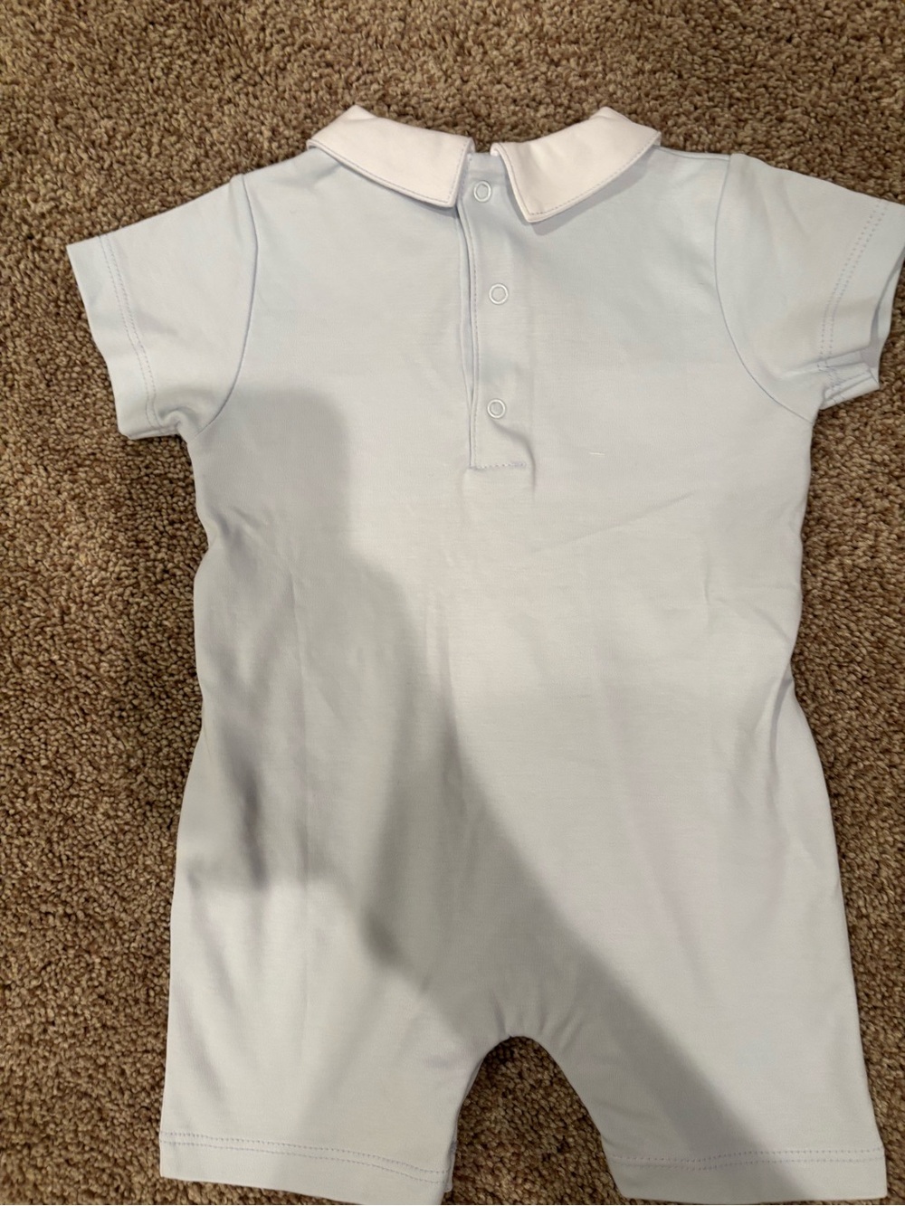 Kissy Kissy Pale Blue Romper with White Peter Pan Collar - Picture 2 of 5